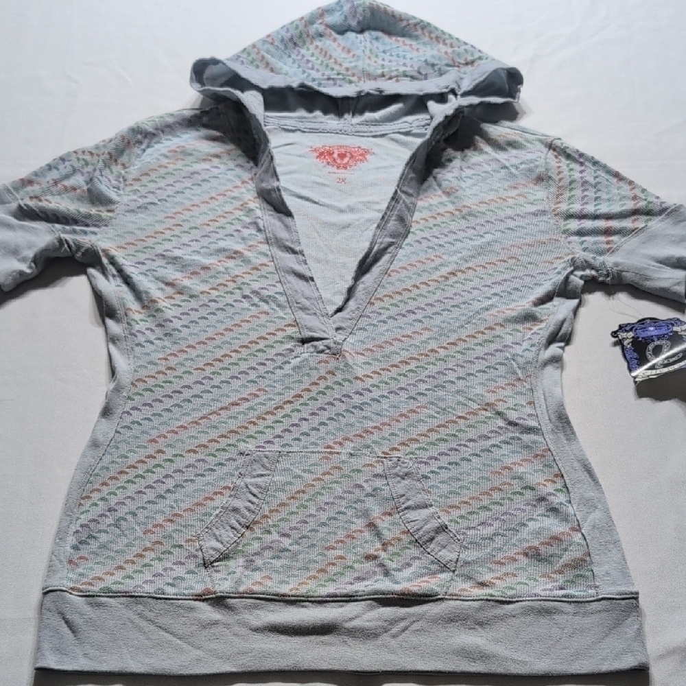 Ellemenno Gray Hooded Sweatshirt Relaxed Fit